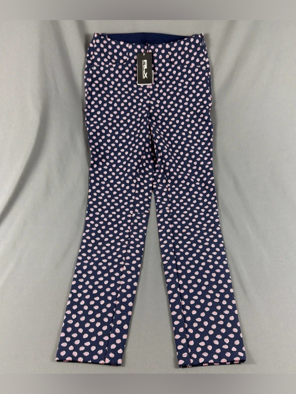 RLX Ralph Lauren Womens Golf Pants Floral Print 2 Blue Nylon Spandex